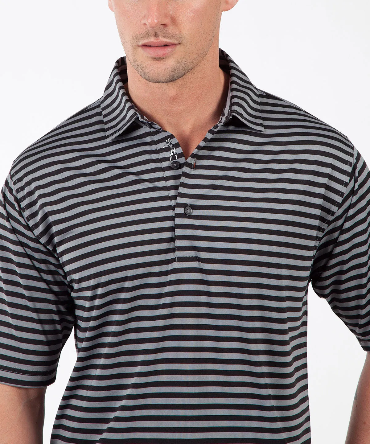 Performance Feed Stripe Short Sleeve Polo Shirt