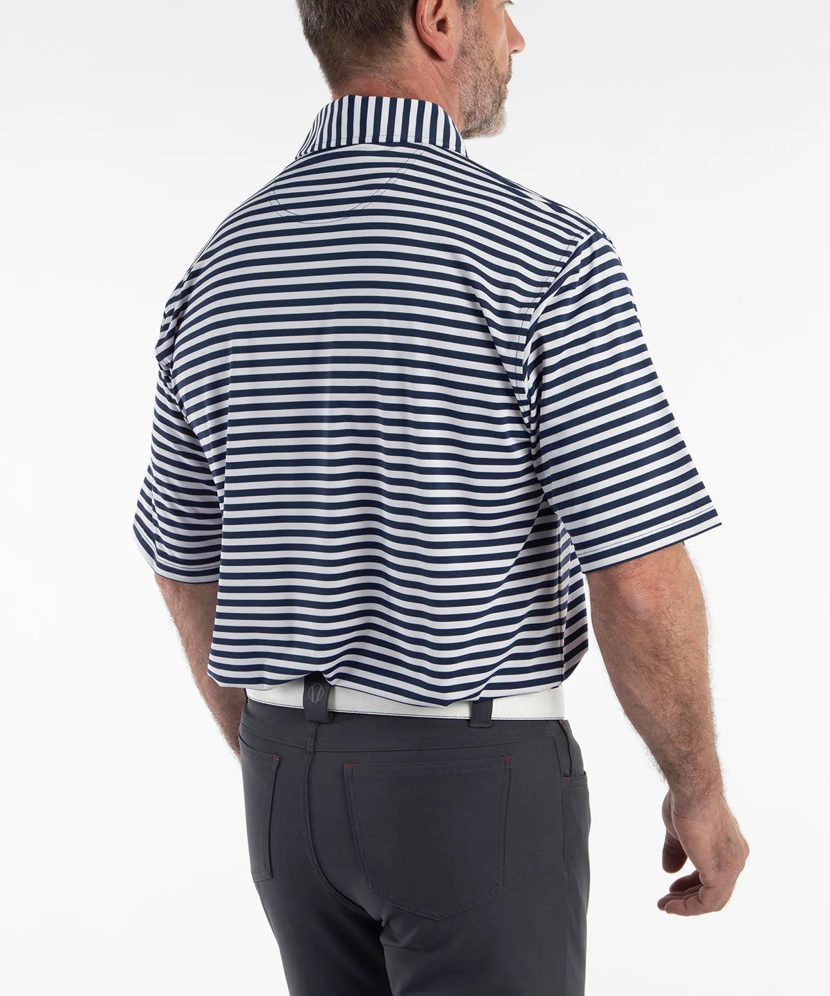 Performance Feed Stripe Short Sleeve Polo Shirt