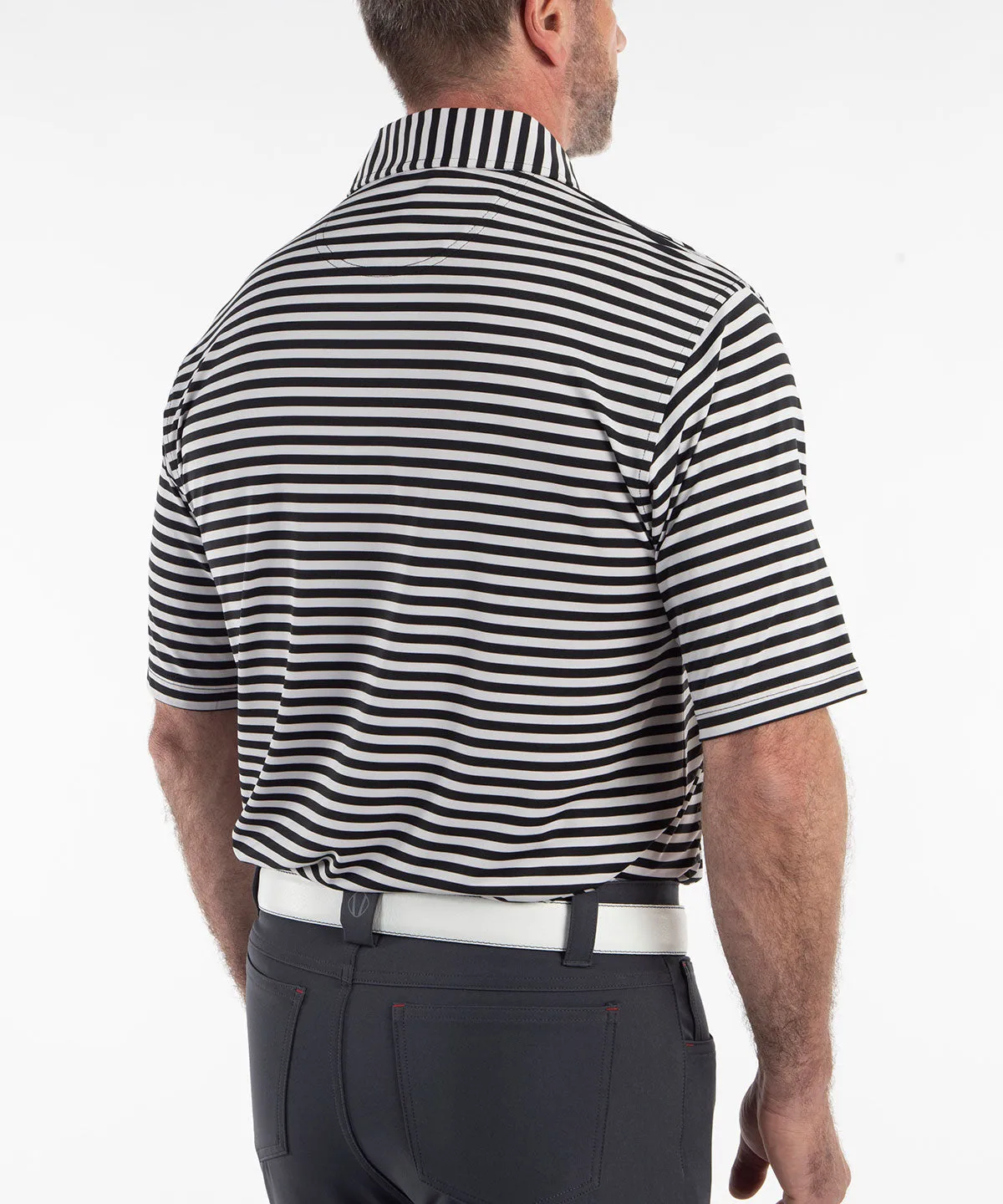 Performance Feed Stripe Short Sleeve Polo Shirt