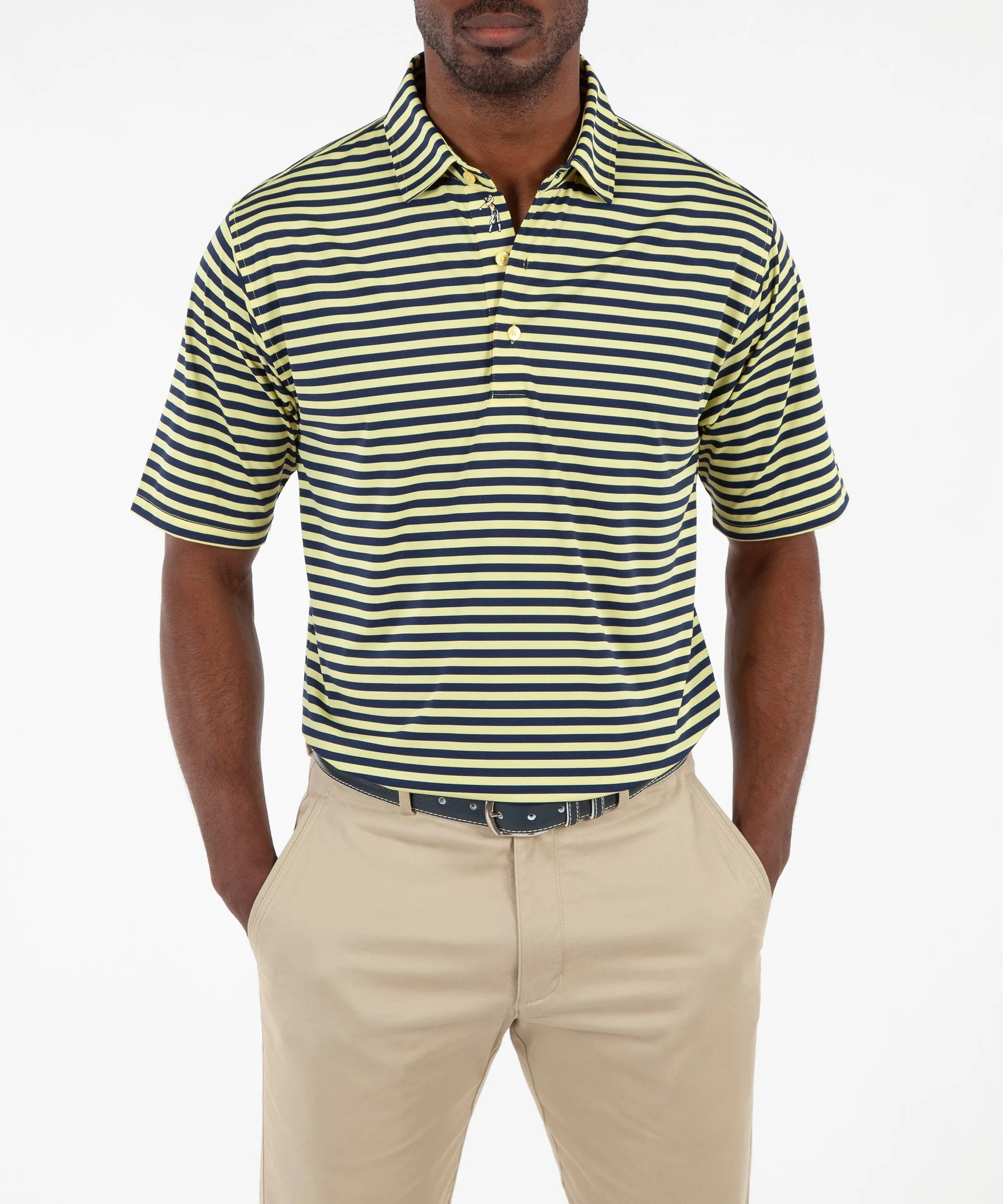 Performance Feed Stripe Short Sleeve Polo Shirt