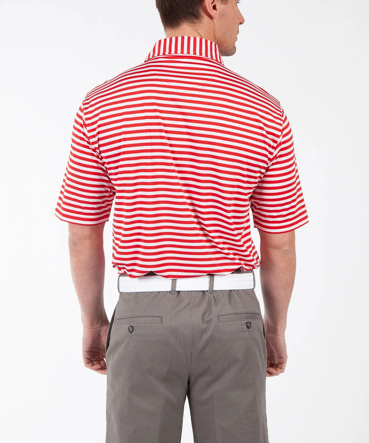 Performance Feed Stripe Short Sleeve Polo Shirt