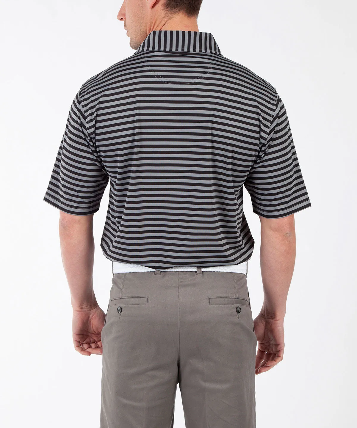 Performance Feed Stripe Short Sleeve Polo Shirt