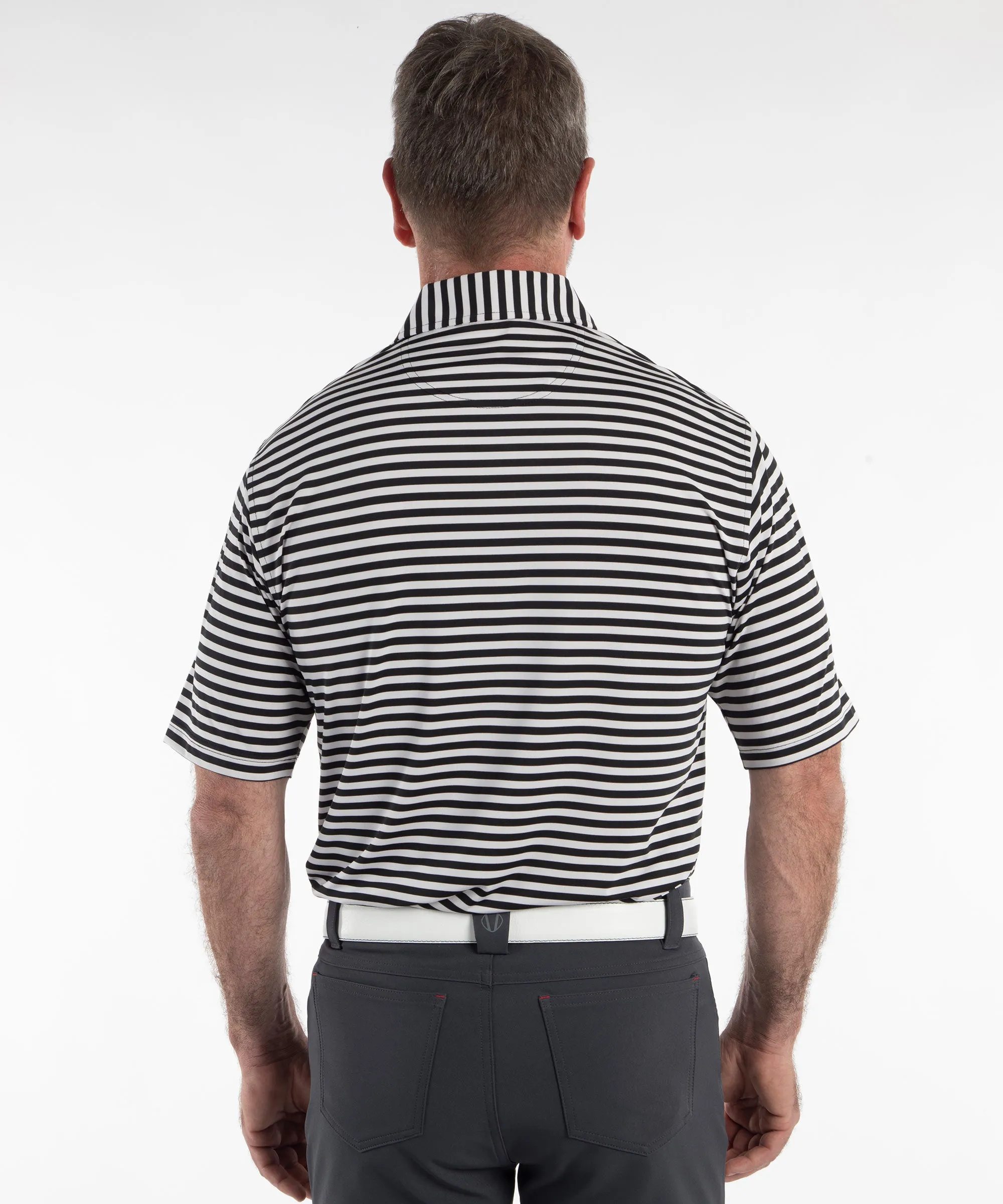 Performance Feed Stripe Short Sleeve Polo Shirt