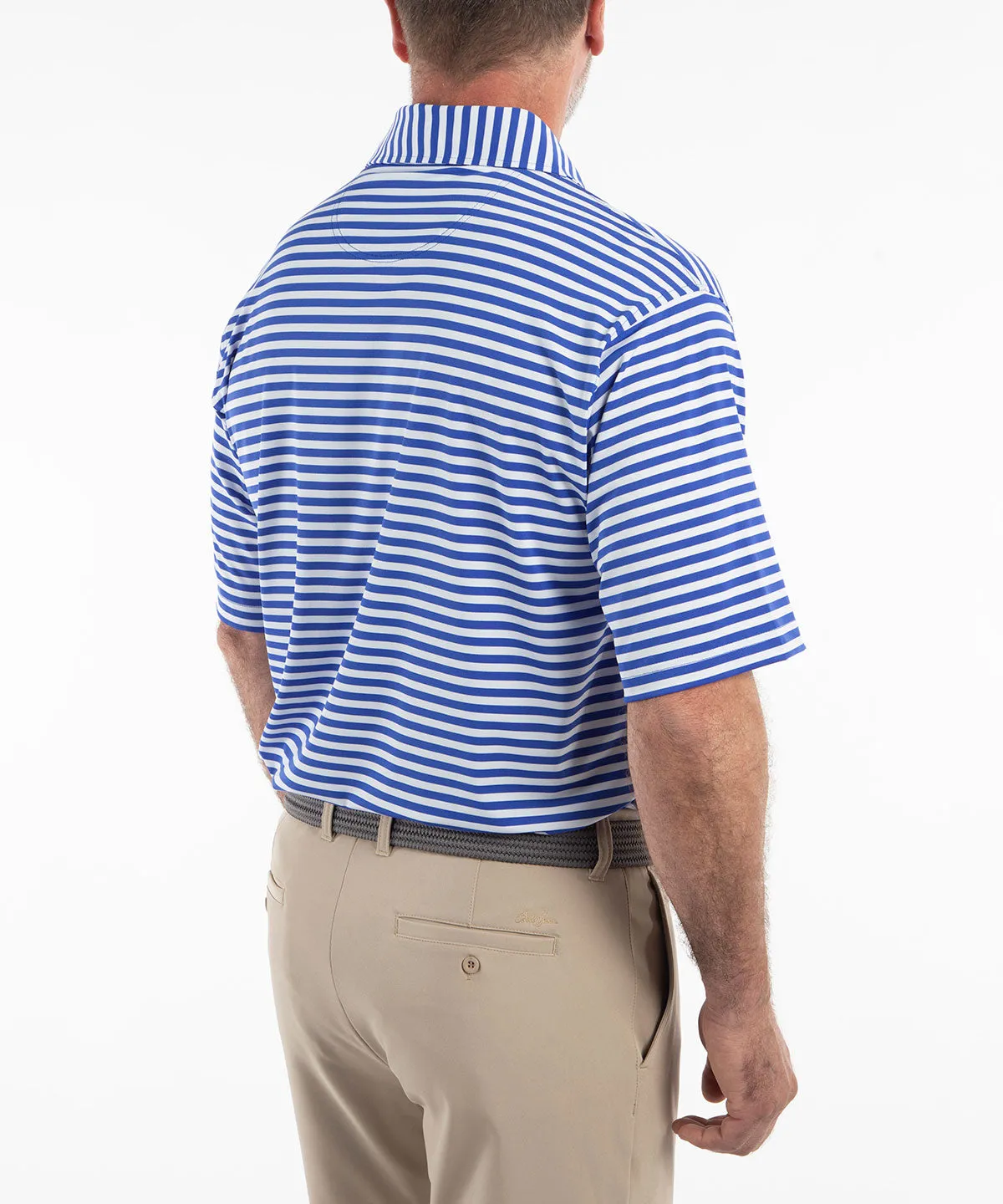 Performance Feed Stripe Short Sleeve Polo Shirt