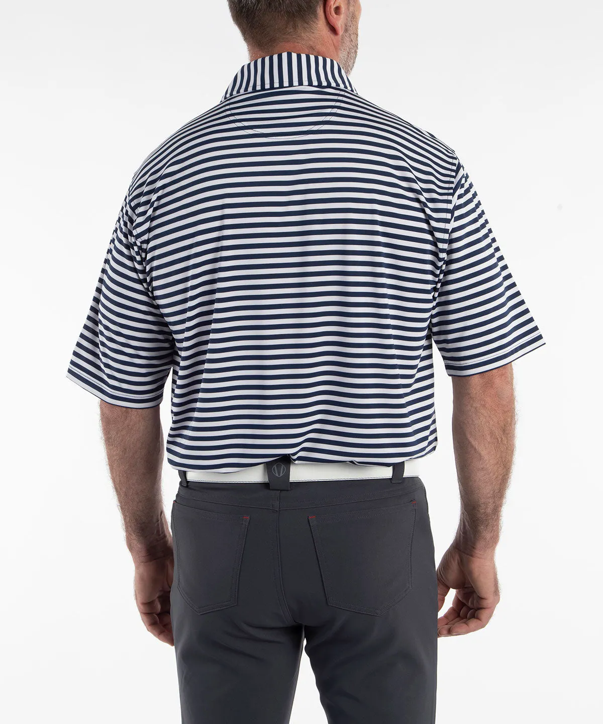 Performance Feed Stripe Short Sleeve Polo Shirt