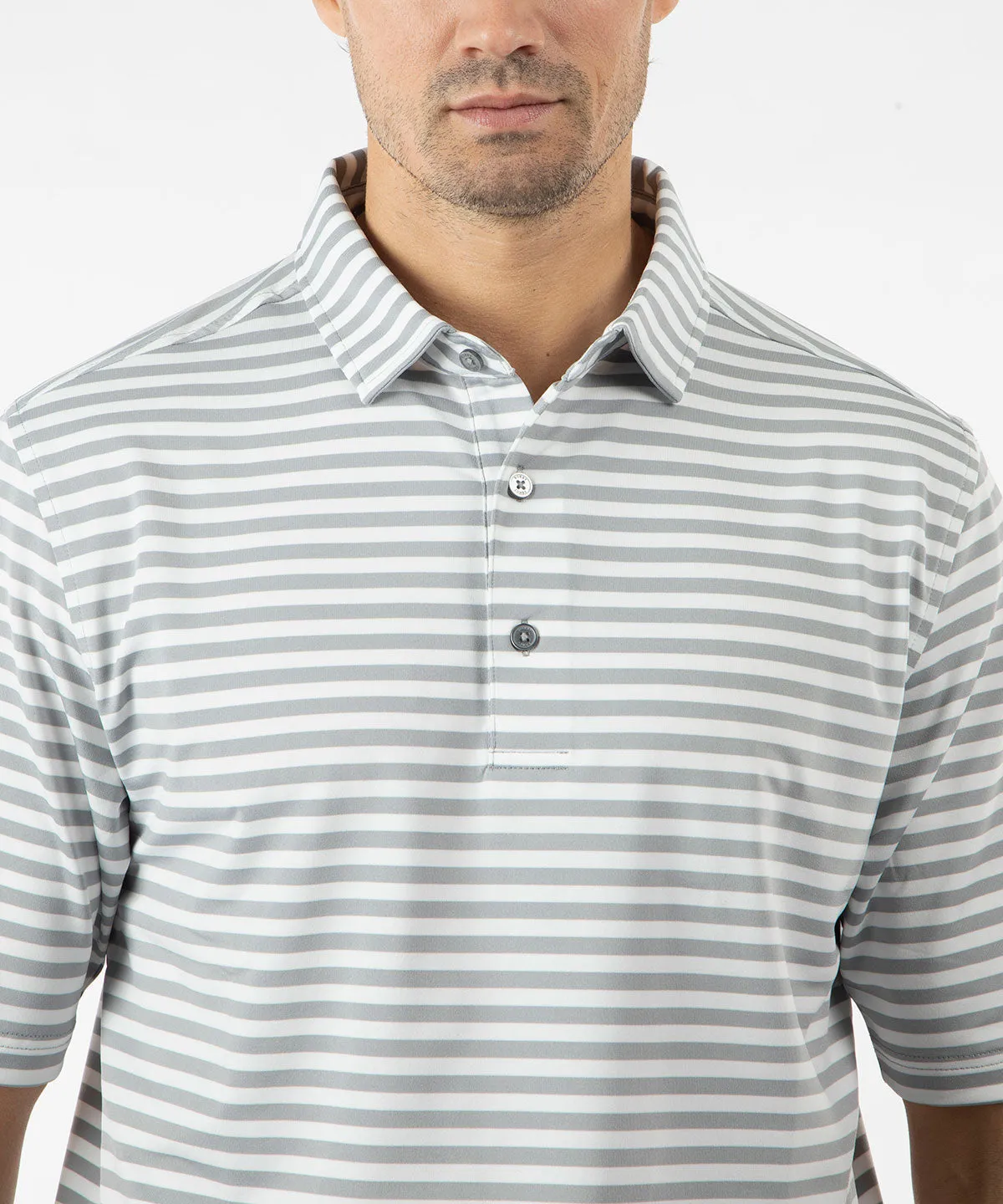 Performance Feed Stripe Short Sleeve Polo Shirt