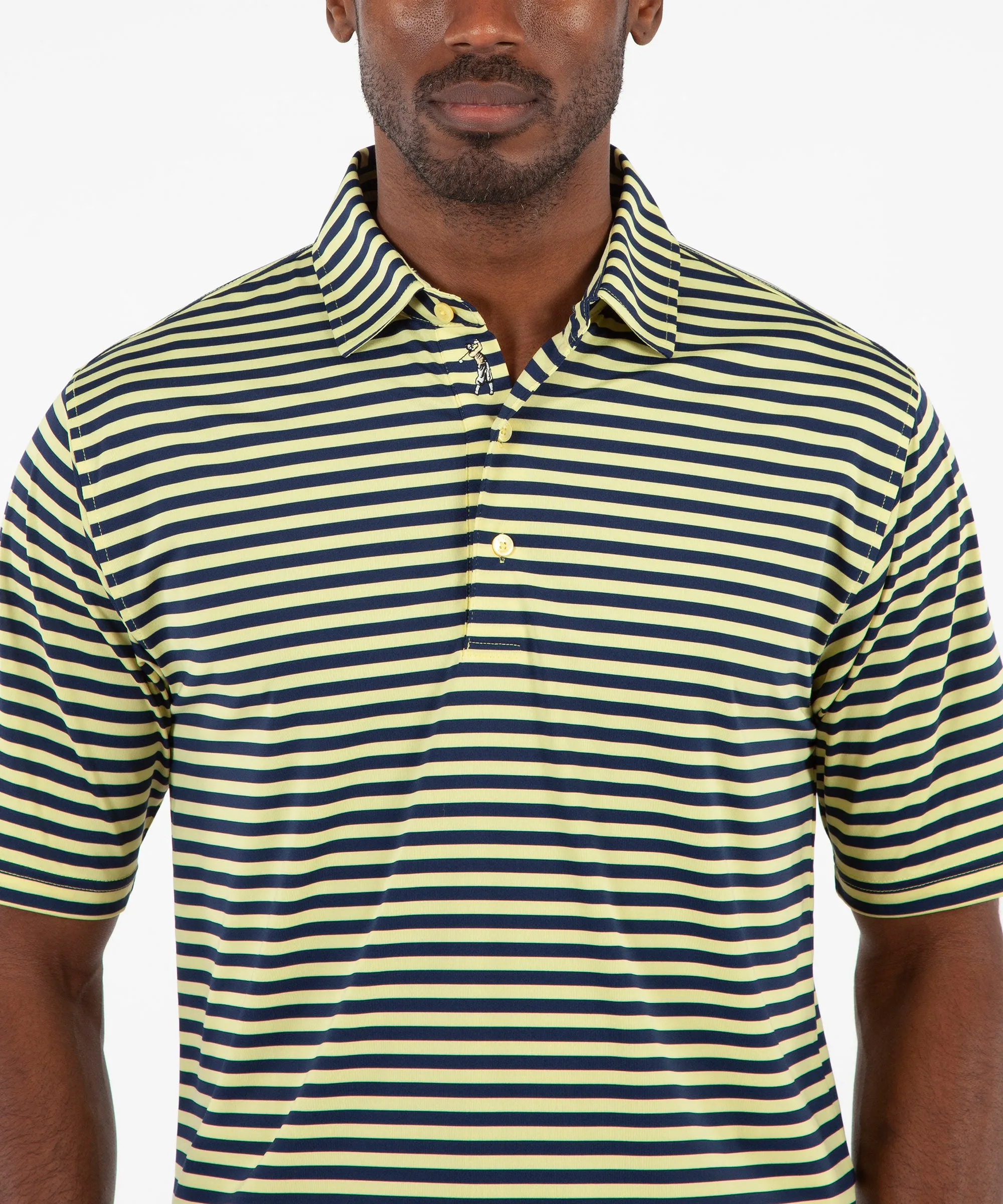 Performance Feed Stripe Short Sleeve Polo Shirt