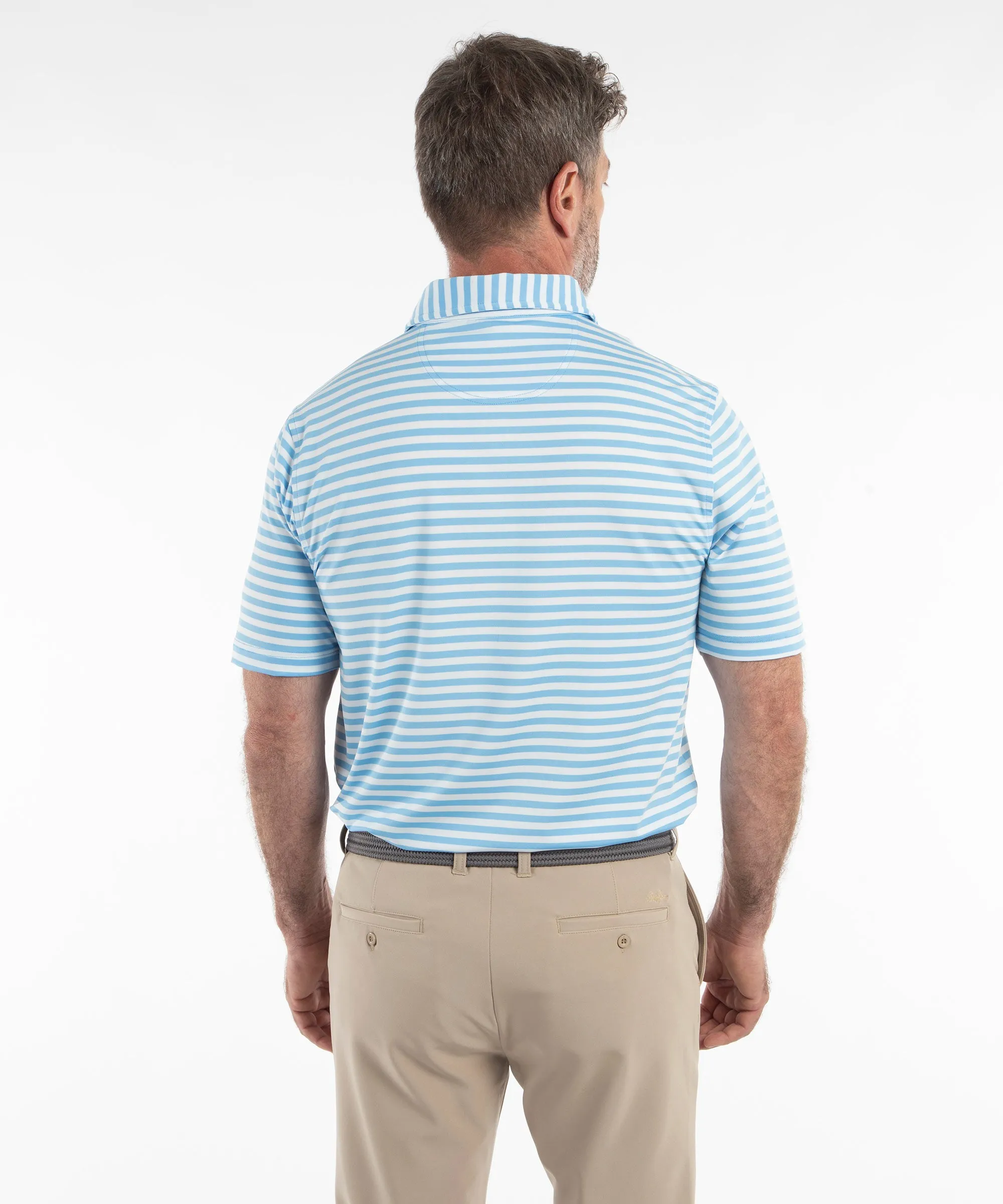 Performance Feed Stripe Short Sleeve Polo Shirt