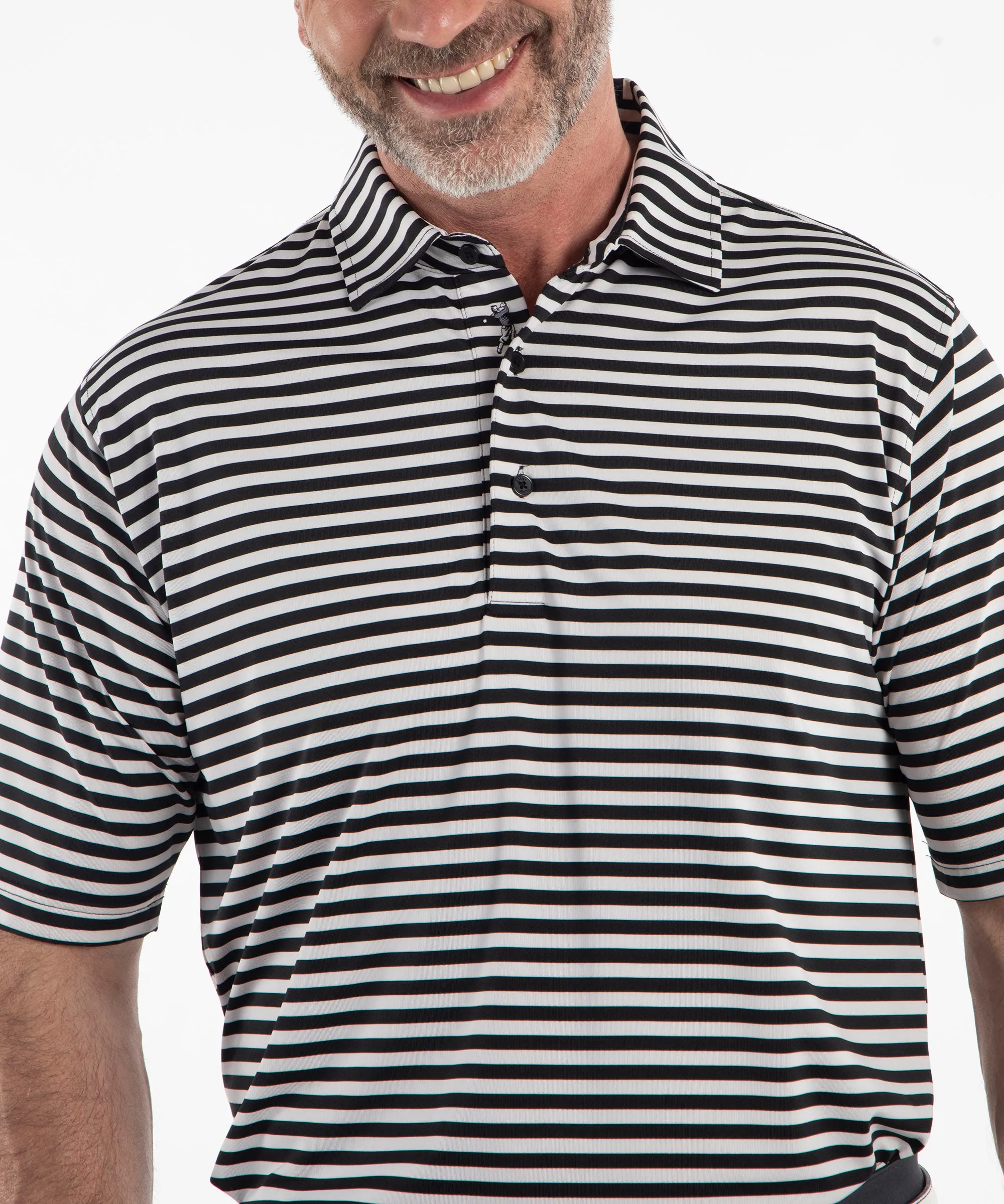 Performance Feed Stripe Short Sleeve Polo Shirt