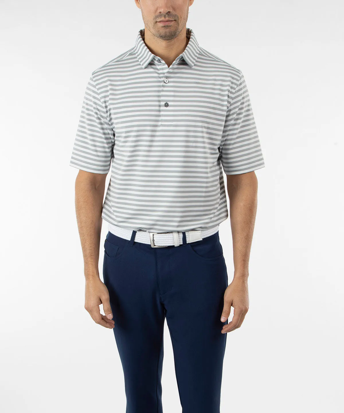 Performance Feed Stripe Short Sleeve Polo Shirt