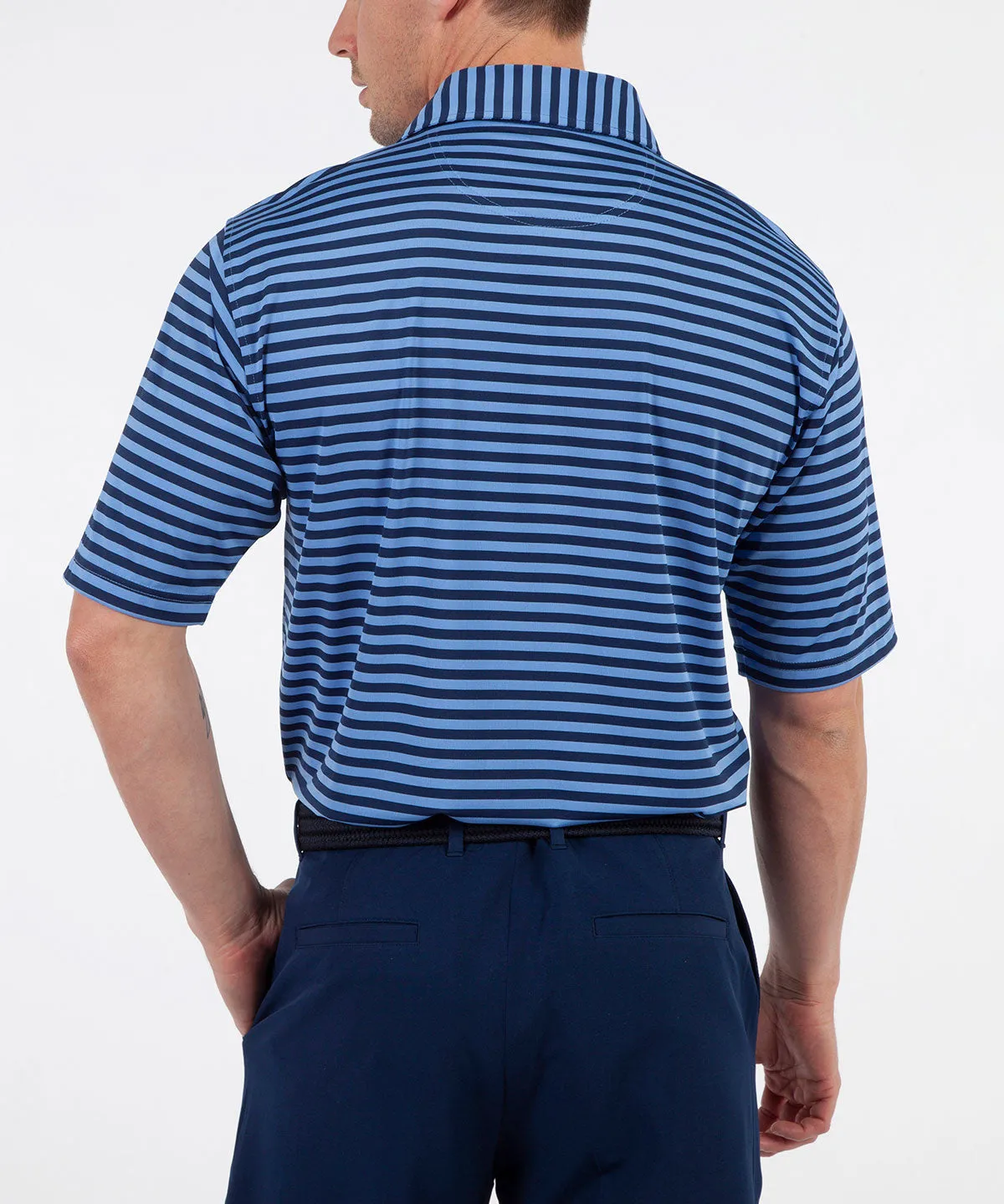 Performance Feed Stripe Short Sleeve Polo Shirt