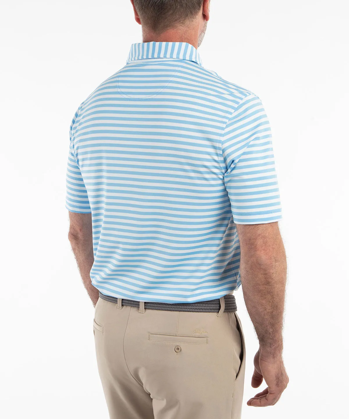 Performance Feed Stripe Short Sleeve Polo Shirt