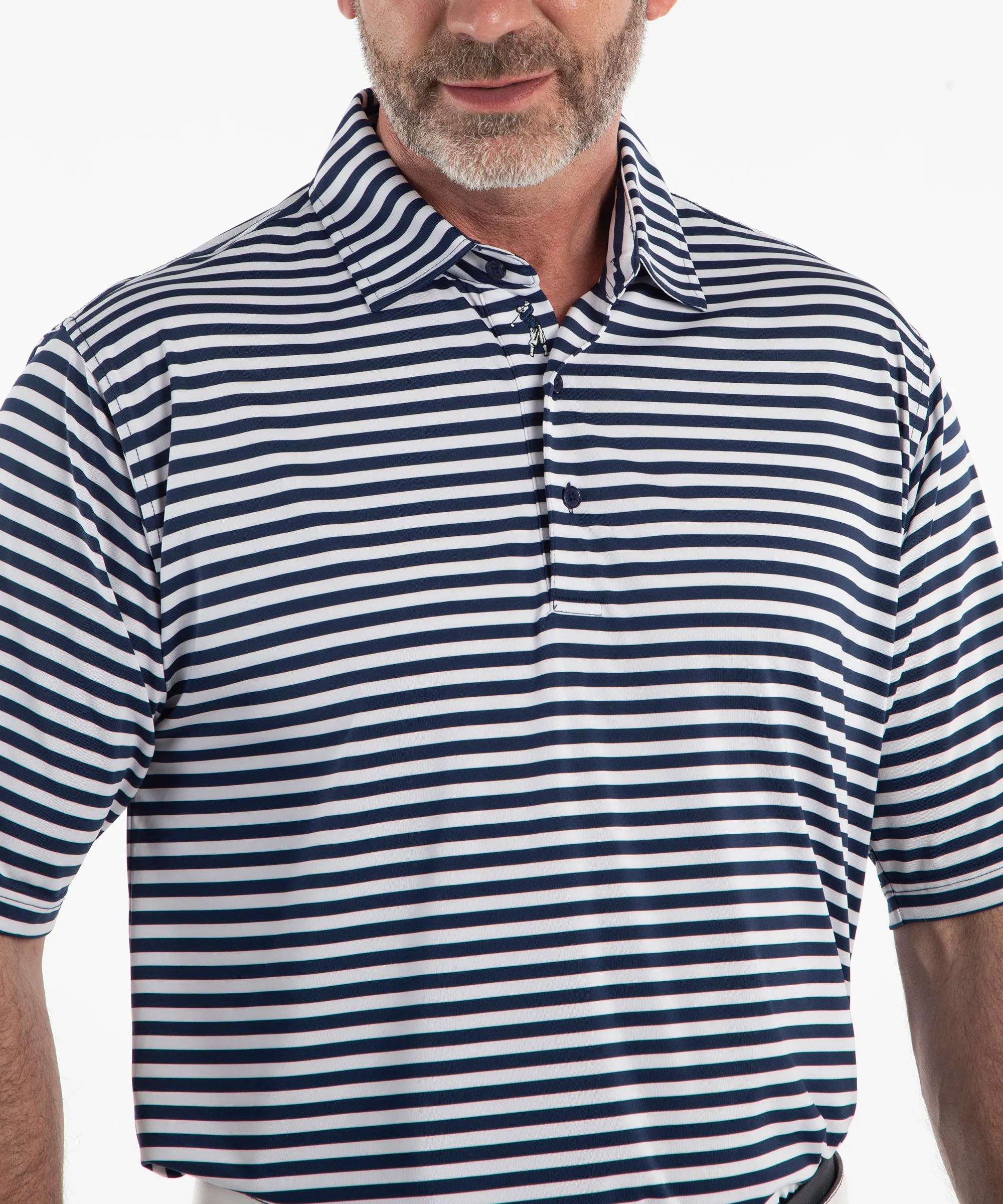 Performance Feed Stripe Short Sleeve Polo Shirt