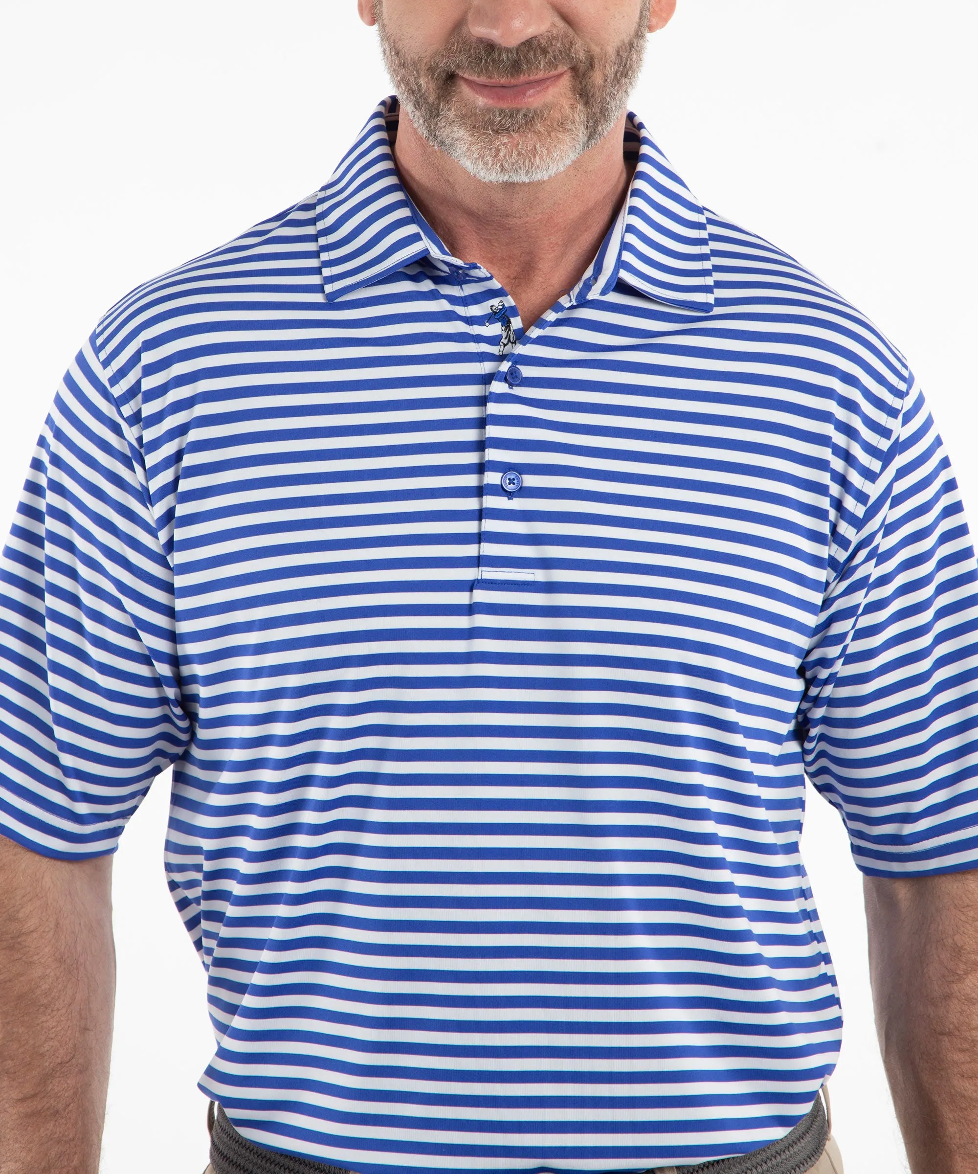 Performance Feed Stripe Short Sleeve Polo Shirt