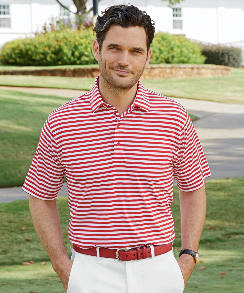 Performance Feed Stripe Short Sleeve Polo Shirt