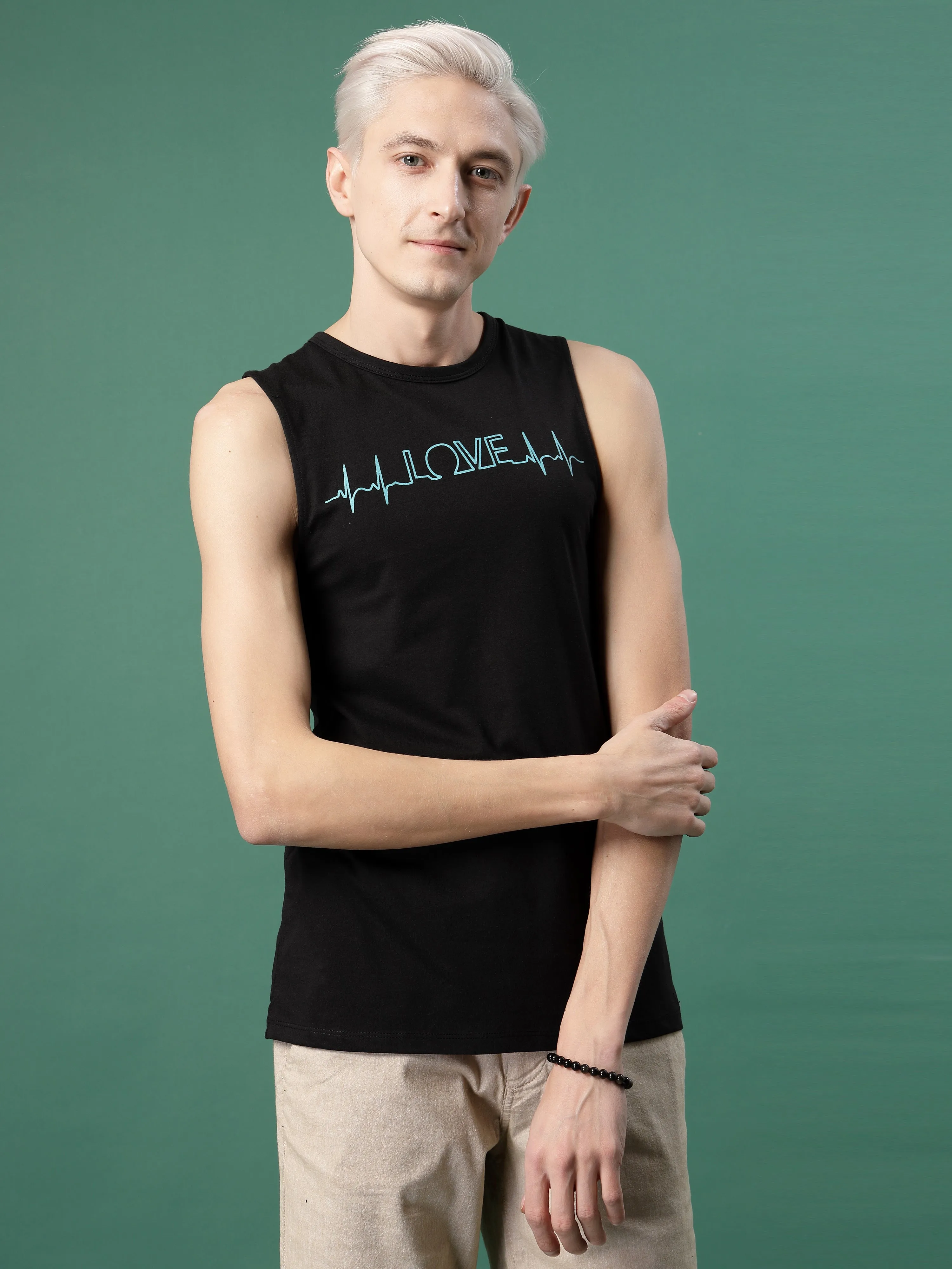 Placement Style Men's Vest T-Shirt