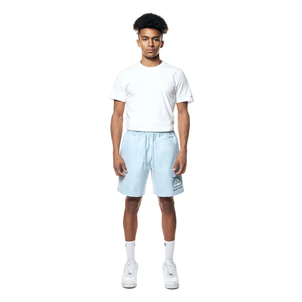 Printed Twill Workwear Shorts - Seabreeze