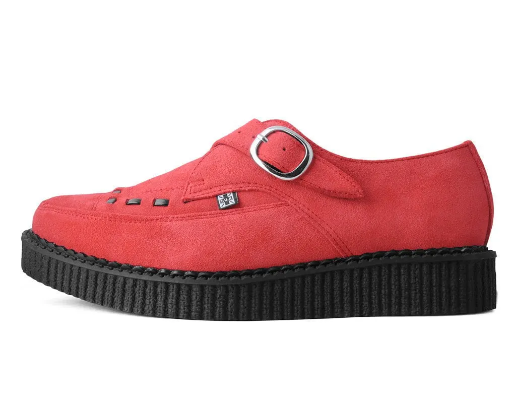 Red Suede Pointed Creeper