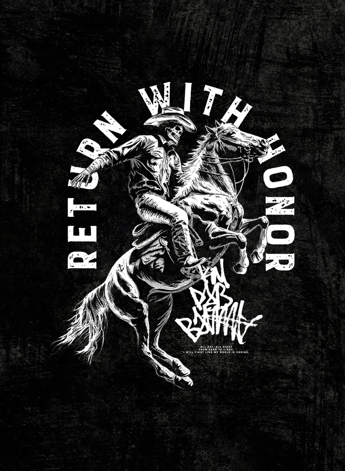 RETURN WITH HONOR METAL TEE- BLACK