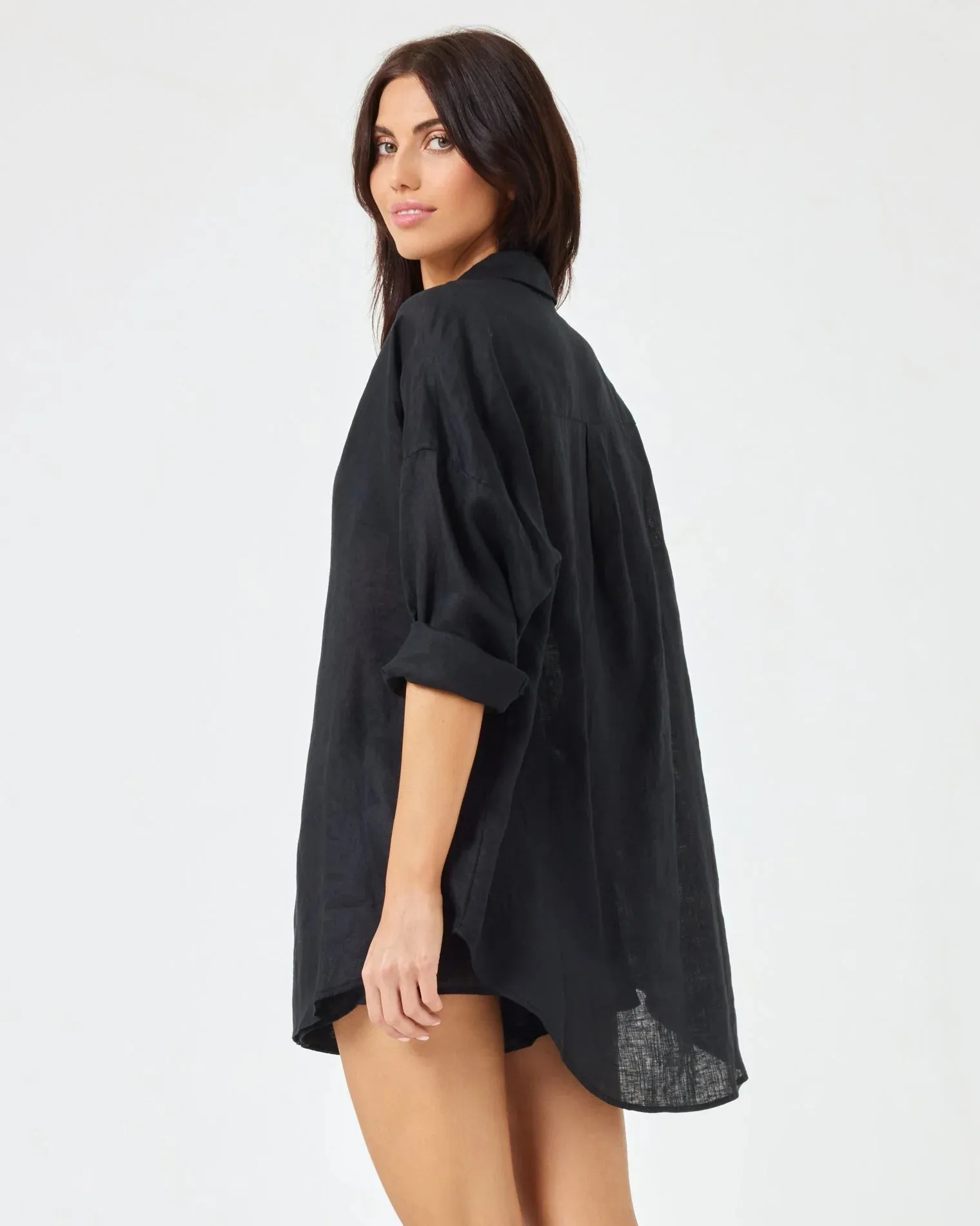 Rio Button Down Tunic - Black