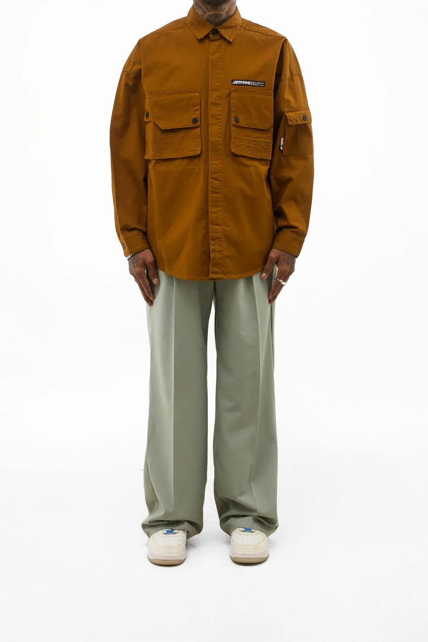 Ripstop Shacket // Tan Brown