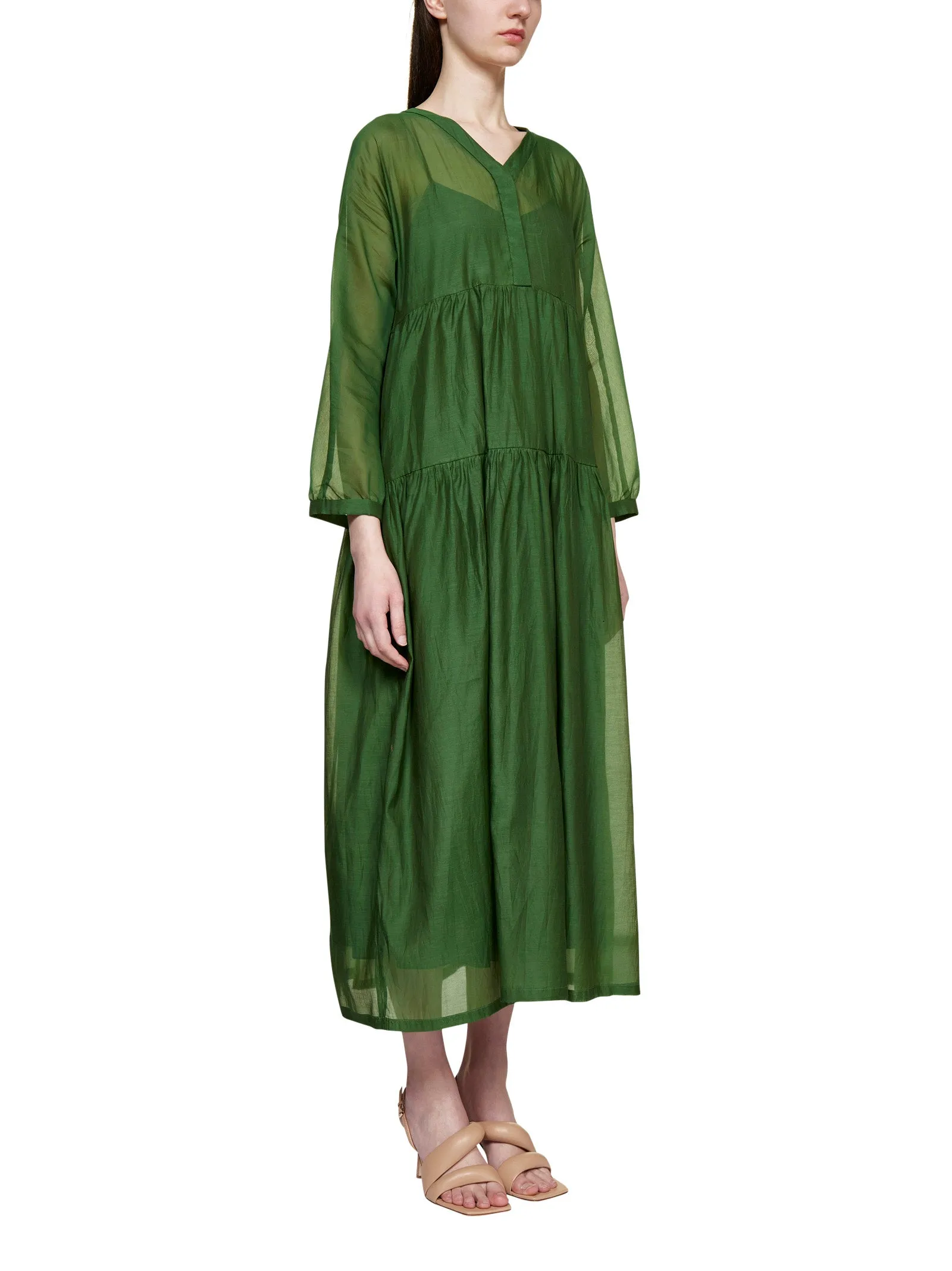 'S Max Mara Sesamo V-Neck Long-Sleeved Dress