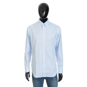 Scritto Button-Down Collar Shirt In Sky Blue Cotton