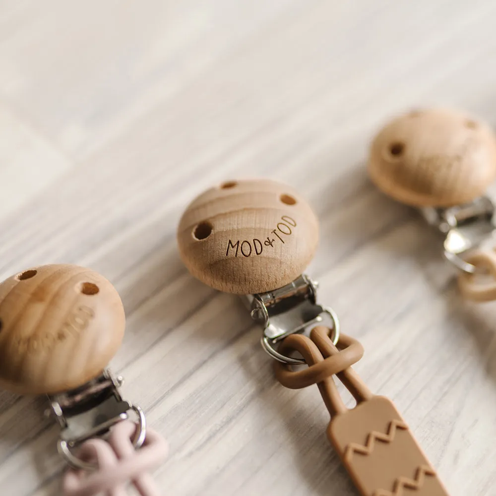 Silicone Pacifier Clip | Coffee