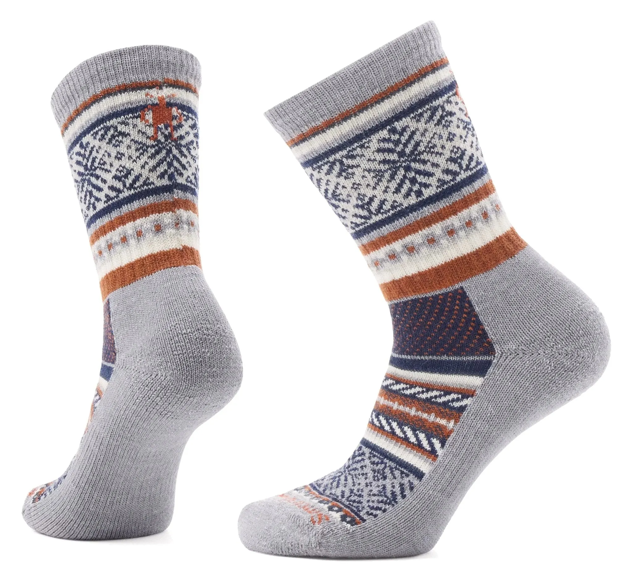 Smartwool Everyday Fair Isle Sweater Crew Socks Light Cushion Light Grey