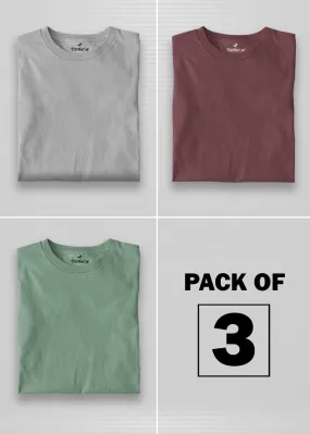 Solid Half Sleeve T-Shirt Men Combo - Pack of 3