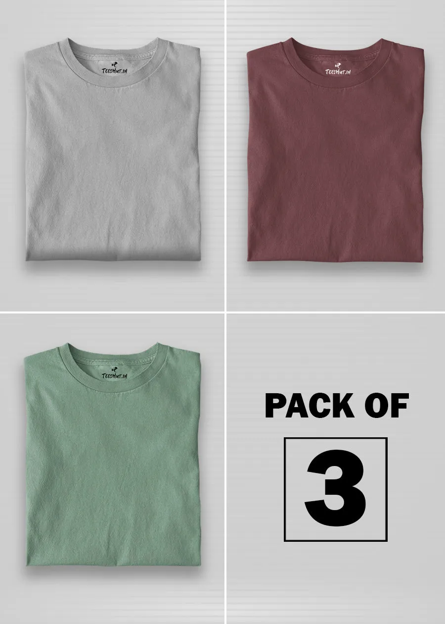 Solid Half Sleeve T-Shirt Men Combo - Pack of 3