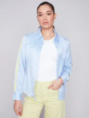 Striped Poplin Shirt - Sky