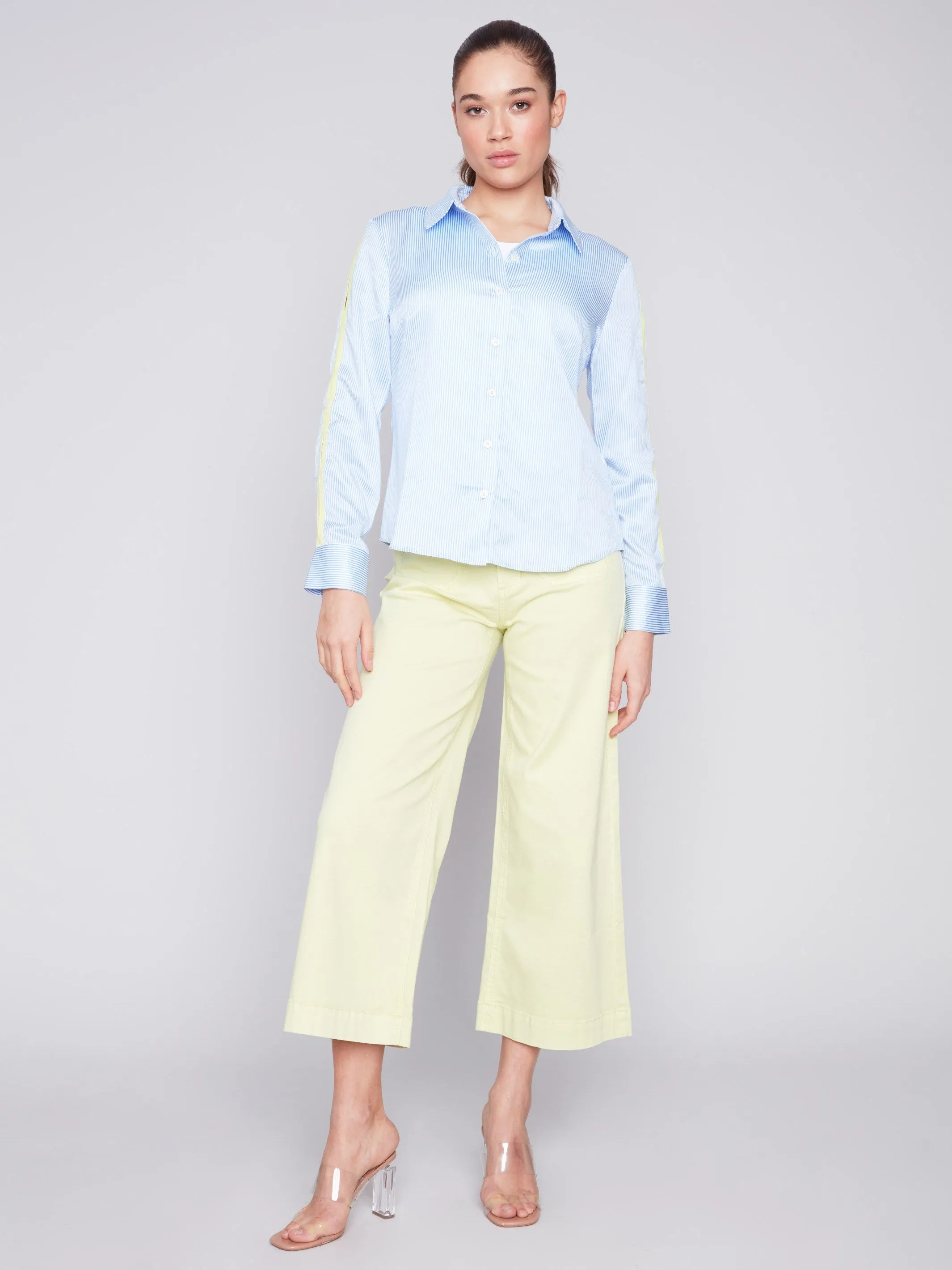 Striped Poplin Shirt - Sky