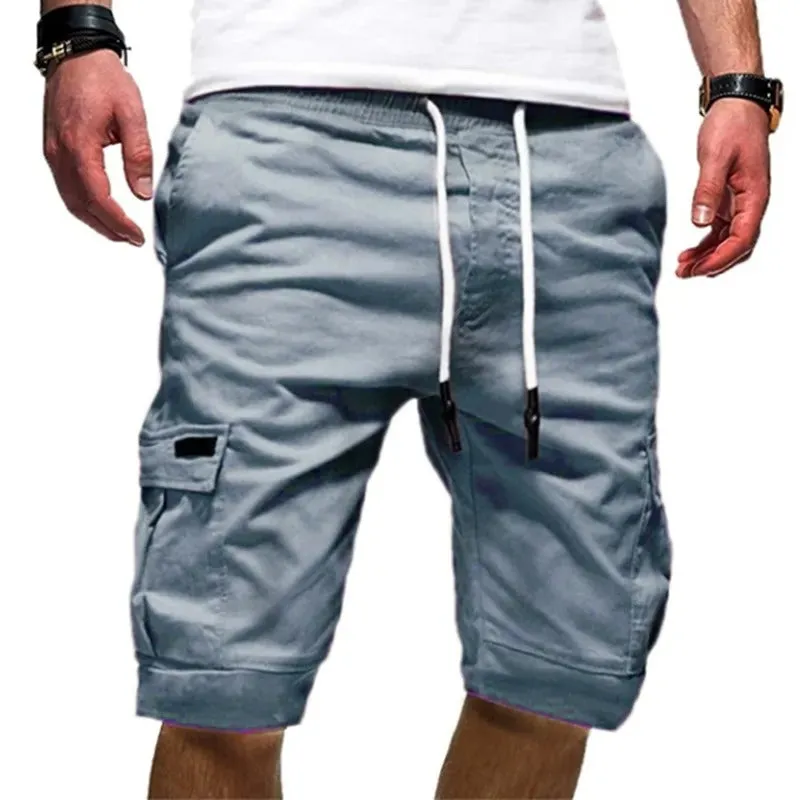 Summer Casual Outdoors Patchwork Pockets Overalls Sport Tooling Shorts Pants | DK-05