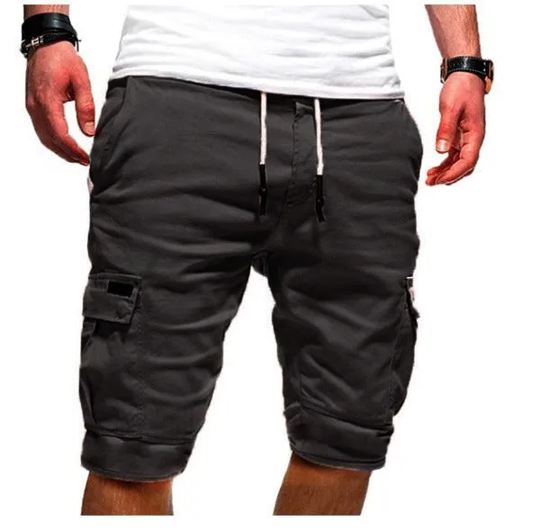 Summer Casual Outdoors Patchwork Pockets Overalls Sport Tooling Shorts Pants | DK-05