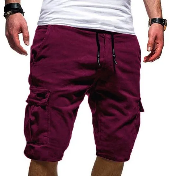 Summer Casual Outdoors Patchwork Pockets Overalls Sport Tooling Shorts Pants | DK-05