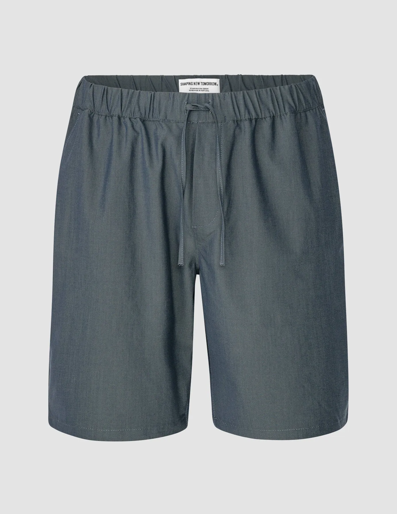 Tech Linen Elastic Shorts Navy