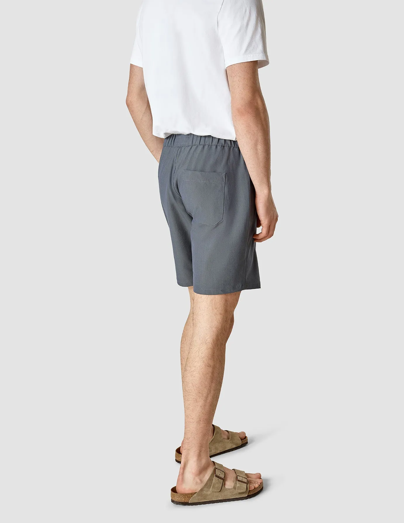 Tech Linen Elastic Shorts Navy