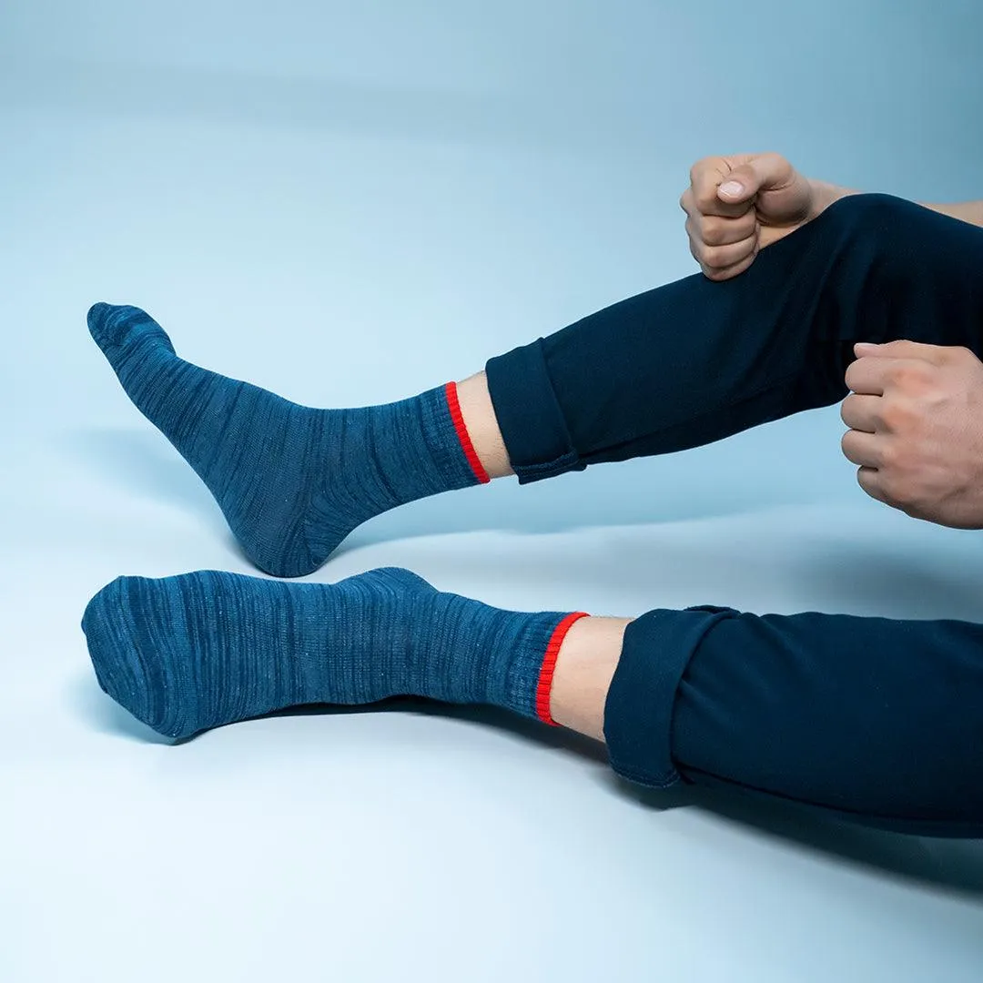 Tipped to Perfection - Twintone Navy with Red Tip Socks