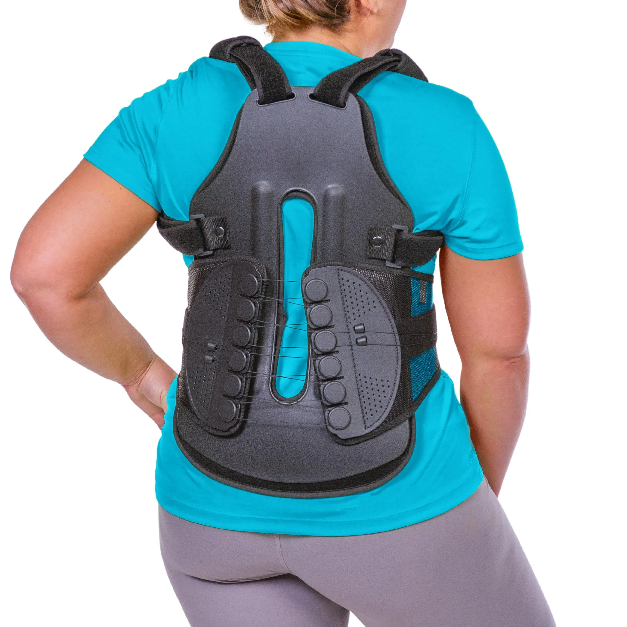 TLSO Thoracic Full Back Brace | Postural Kyphosis, Parkinson's & Fractured Vertebrae Clamshell Support