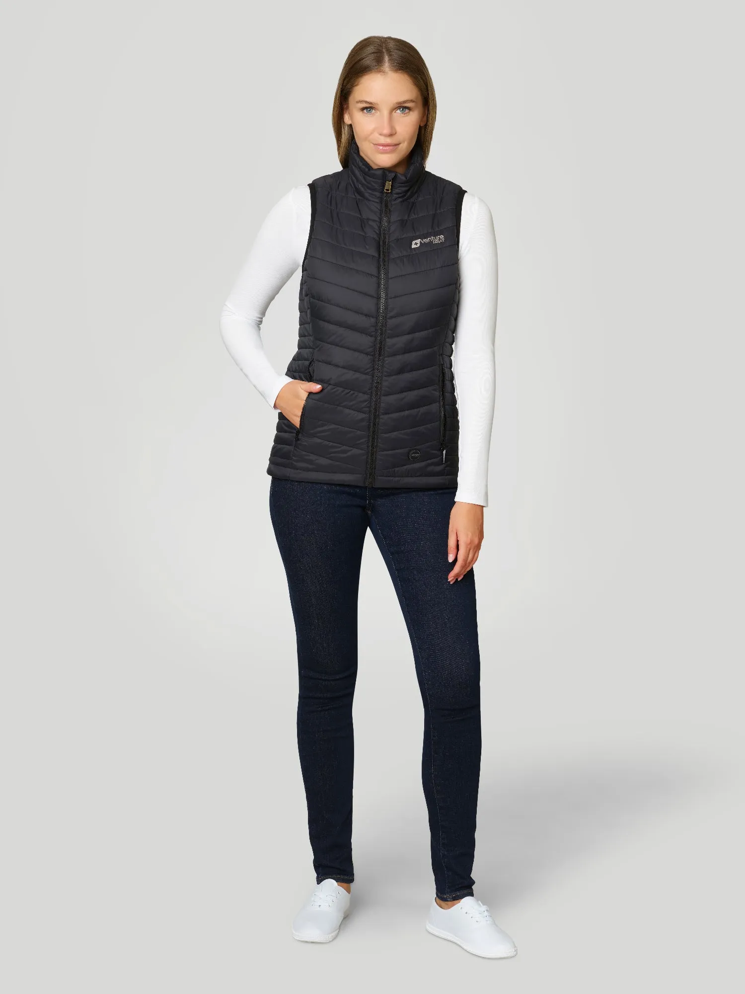 Women's 13W Heated Puffer Vest with HeatSync  - Black