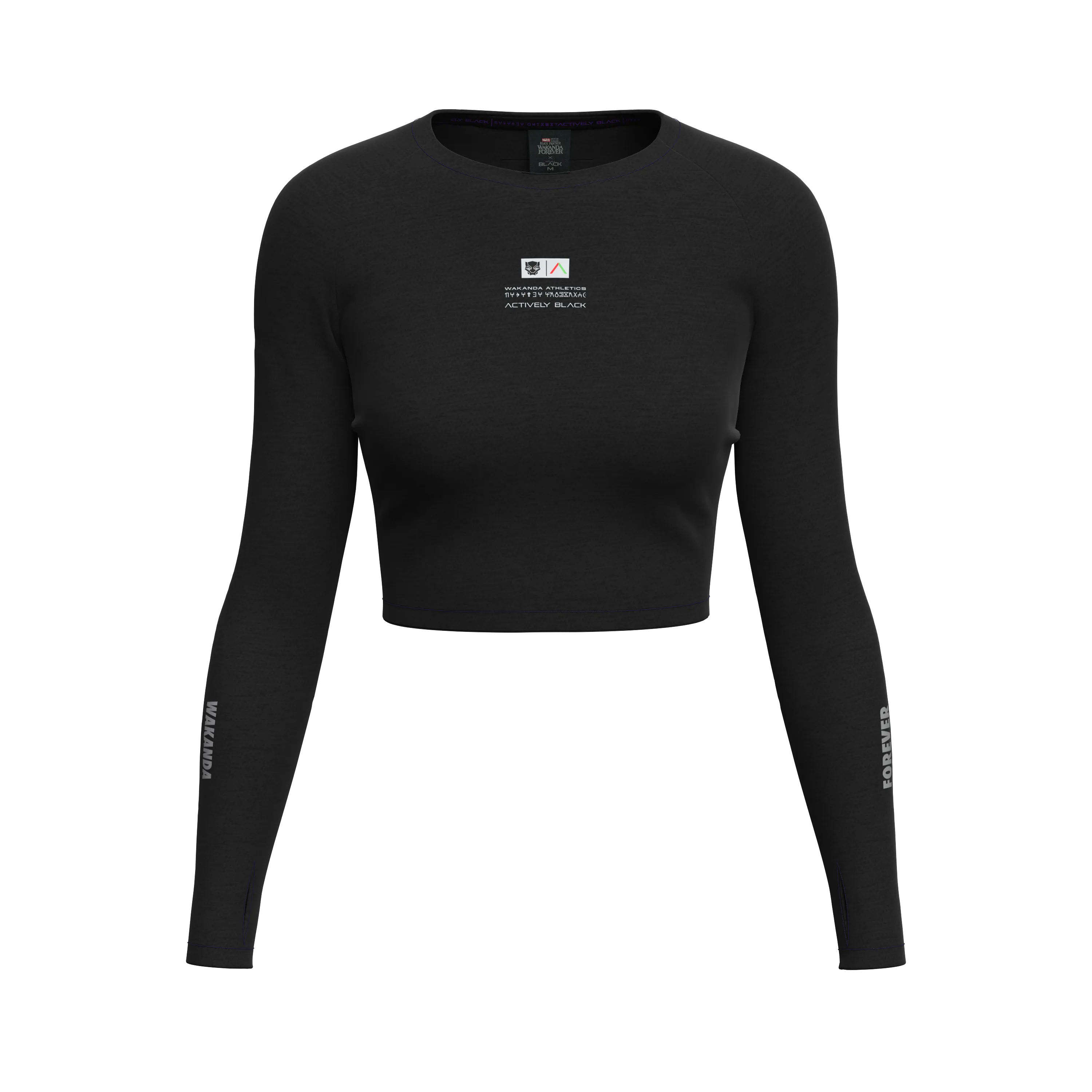 Women's Wakanda Athletics Long Sleeve Crop