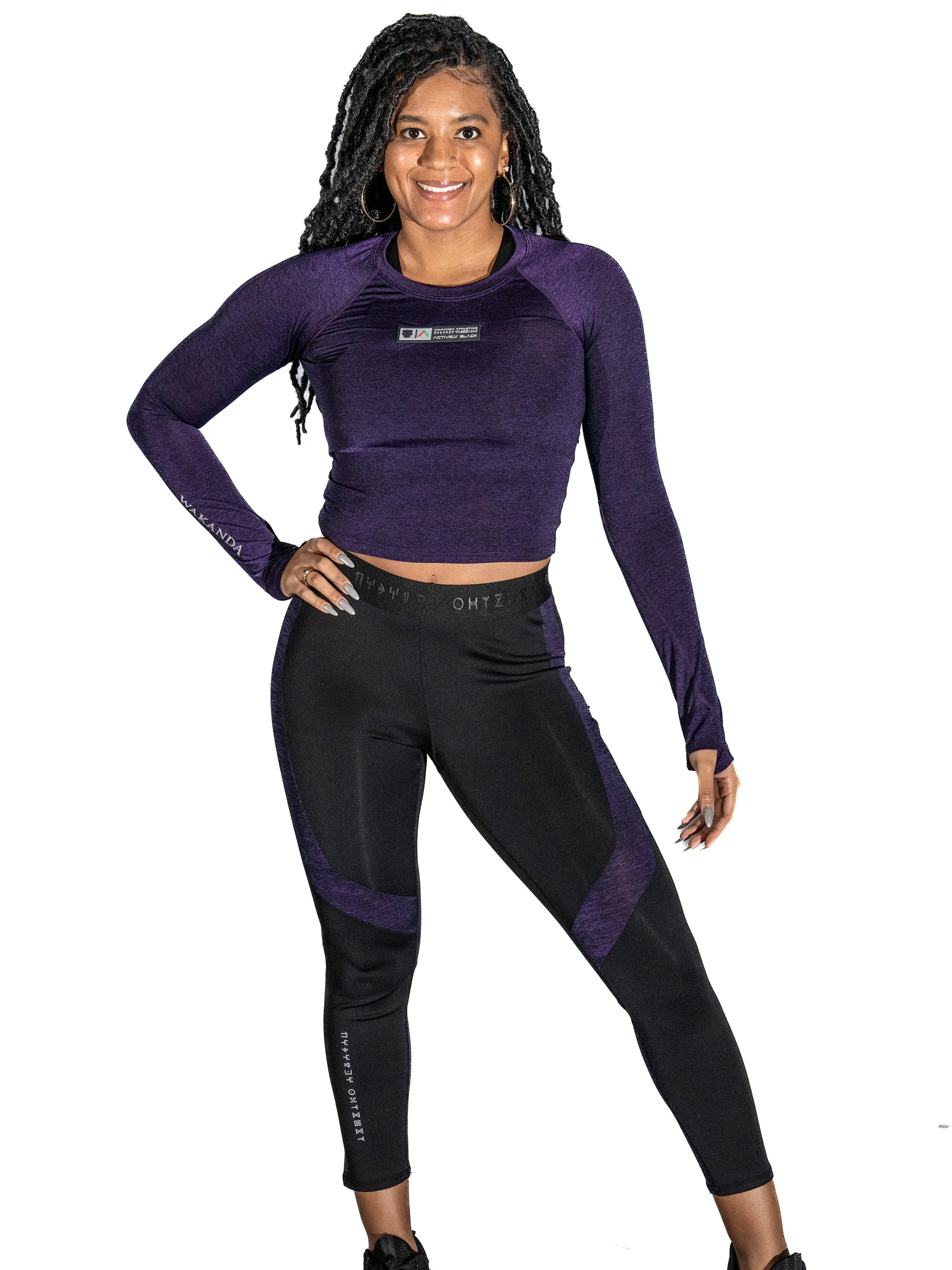 Women's Wakanda Athletics Long Sleeve Crop