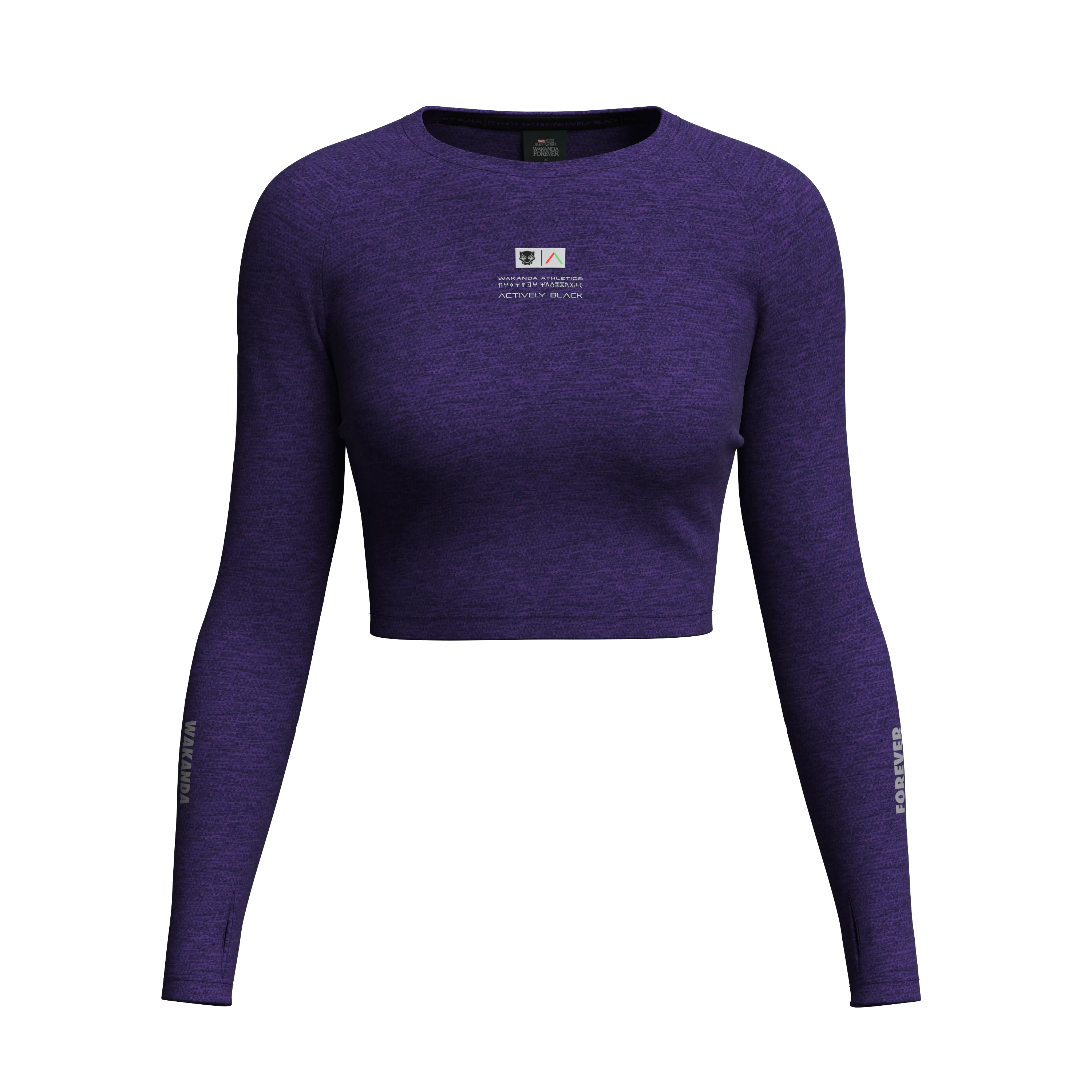 Women's Wakanda Athletics Long Sleeve Crop